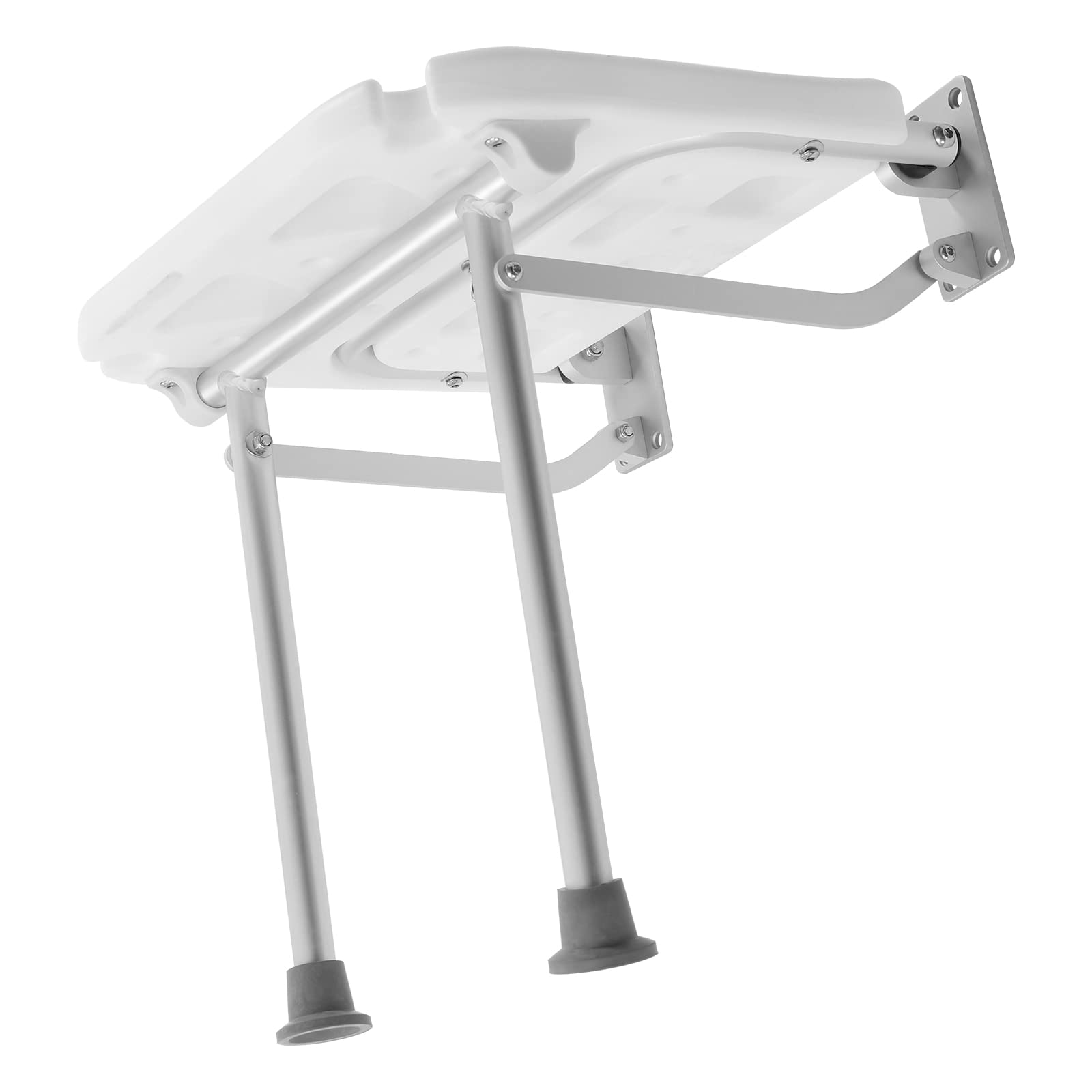 Sgabello da doccia pieghevole a parete, sedia da doccia pieghevole, per anziani, donne in gravidanza e disabili, portata massima 100 kg, sgabello da doccia pieghevole con piedini di supporto, sgabello