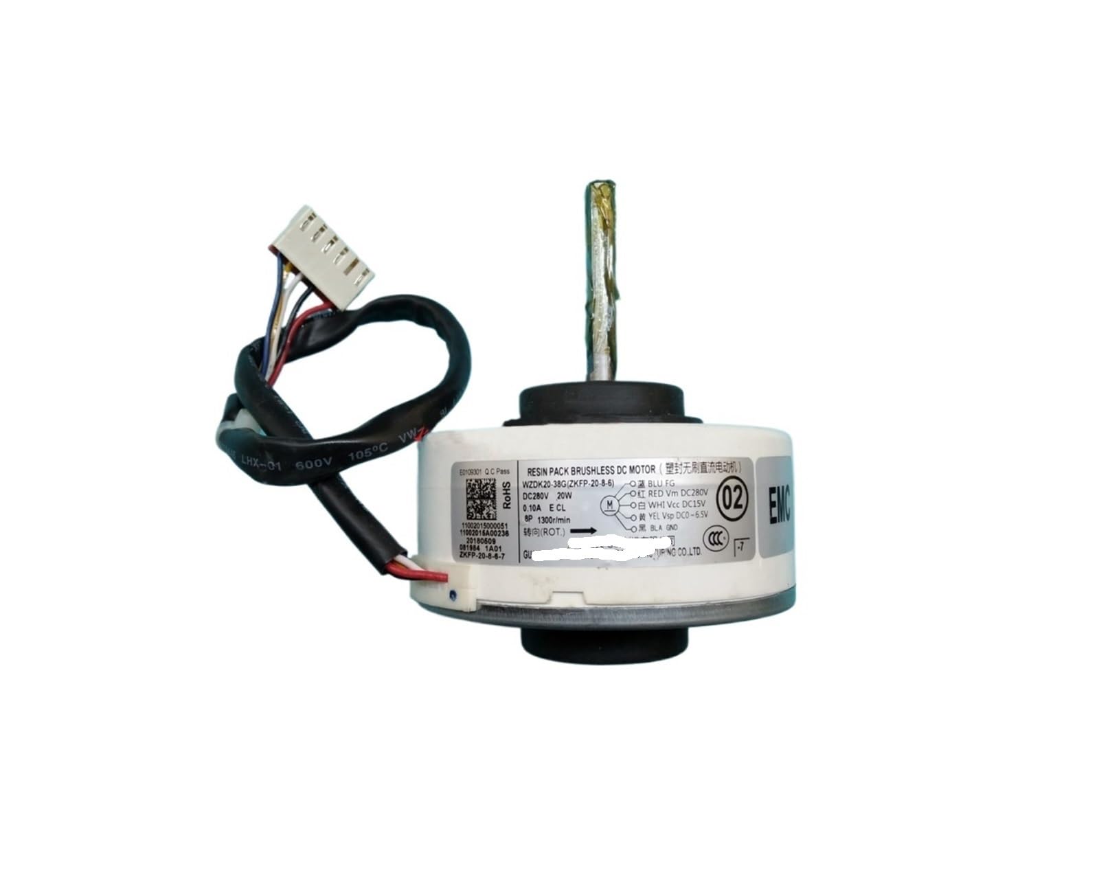 Bürstenloser DC-Lüftermotor for Midea Inverter-Klimaanlage, WZDK20-38G, 20 W