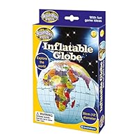 Brainstorm Toys 30cm Inflatable Globe – World Map with Longitude & Latitude Lines, Fun Educational Geography Toy with Interactive Game Ideas for Kids