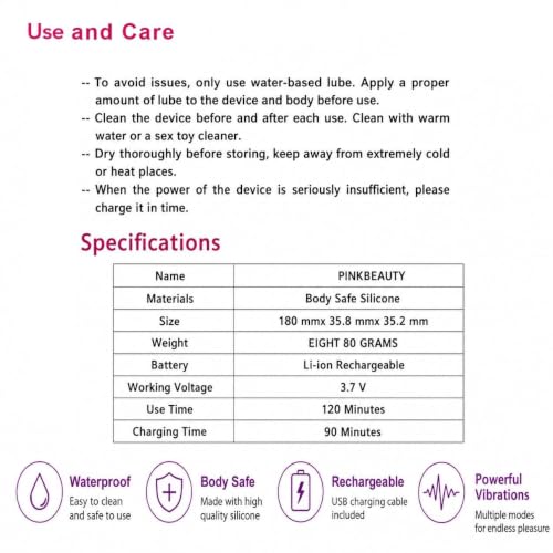 Image of Wireless Personal Care massager Device, Rechargeable, Multi-Mode, Soft Silicone Finish, Compact and Portable App Controlled C Type Cordless for Couples | Medical Grade Material | USB Charging | Waterproof | Portable & Light Weight