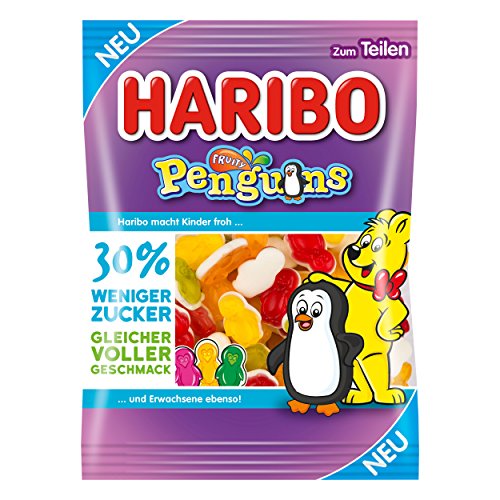 Haribo Penguins Set of 3 Jelly Beans Sweets with Sugar - Wine Gum, Fruit Gummi Gummi Bear, Bag - Afbeelding 3