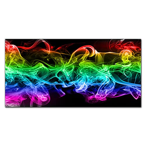 Tableau sur toile 120x60cm de fumée colorée pour décoration murale de salon