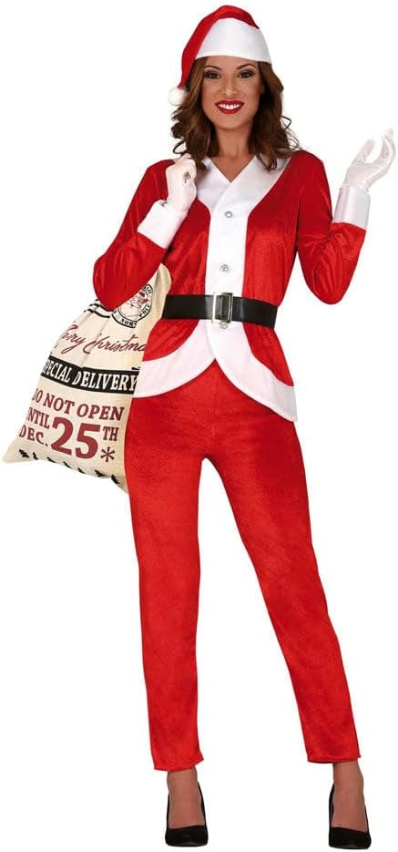 Ladies Christmas Santa Claus Garland Fancy Dress Costume