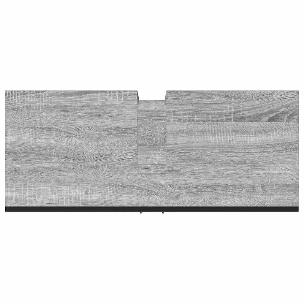 Armario para debajo del lavabo Sonoma, 80 x 33 x 60 cm, material de madera con marco de acero pulverizado, moderno y robusto, mueble de baño para baño pequeño, con soporte de pared para