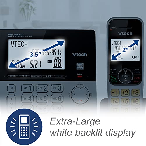 Vtech VG208 Dect 6.0 Corded/Cordless Phone For Home With Answering Machine, Call Blocking, Caller Id thumb #4