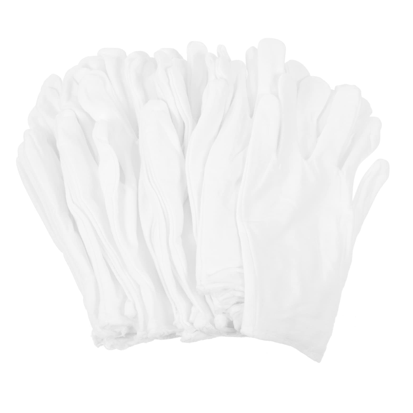 Didiseaon 12 Pack Cotton Glove Liners for Jewelry Inspection White Men's Comfortable Hand Covers