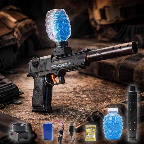 Image of VikriDA Electric Automatic Ball Blaster Toy Gun with Small Balls | Toy Gun with Rapid Fire Mode for Adults - Desert Eagle