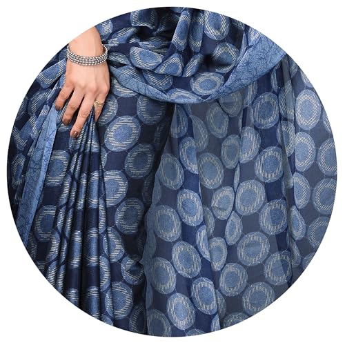 Image of MIRCHI FASHION Women Saree Chiffon Flower Print | Breathable Lightweight Sari for Office and Daily Use with Unstitched Blouse Piece (Available in 30 Styles)