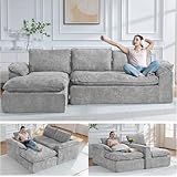 108' Cloud Couch Sectional,Chenille Compressed Modular Sectional Sofa with Deep Seat...