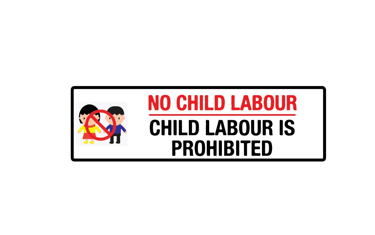 Buy VVWV No Child Labour Child Labour is Prohibited Sign Sticker for