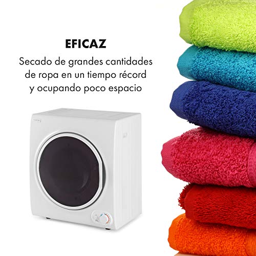 Klarstein-Jet-Set-4000-Secadora-de-ropa-Carga-frontal-Potencia-1400-W-Independiente-EEC-C-4-kg-Resistencia-de-PTC-Calor-de-hasta-60-C-Programable-de-20-a-200-minutos-Compacta-Blanco