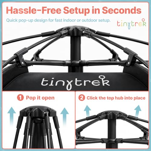 Image of TinyTrek Kids Play Tent for Indoor and Outdoor Fun, Portable Pop Up Tent with Breathable Mesh, Toddler Play Space for Travel, Backyard, Camping and Playroom Use
