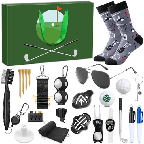 iZoeL 24 in1 Golf Gift Box for Men – Valentine’s Day Gift for Him | Golf Accessories & Essentials Set | Fun Gifts for Golfers Boyfriend Husband Dad Retirement & Birthday Presents