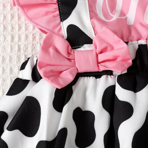 Baby Girl 1st Birthday Outfit Infant Girl First Birhtday Bodysuit Baby Cow Birthday Backless Outfit4