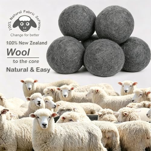 Image of Budieggs Wool Dryer Balls XL 6-Pack, 100% New Zealand Wool Handmade | Chemical-Free Natural Fabric Softener Reusable, Reduces Wrinkles, Tangling, Drying time & Static Cling, Lasts 1000+ Loads