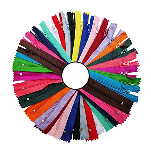 KGS Nylon Reißverschluss | 20 verschiedene farbige Reißverschlüsse für Näharbeiten | 20 Stück / Packung (23 CM / 9 Zoll) Cover