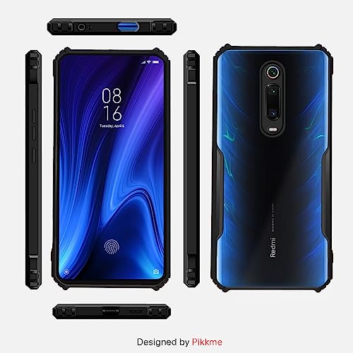 Image of Pikkme Redmi K20 / K20 Pro Back Cover | Crystal Clear Transparent Back | Ultra Hyrbid | Full Camera Protection | Raised Edge | Bumper Back Case (Thermoplastic Polyurethane, Black)