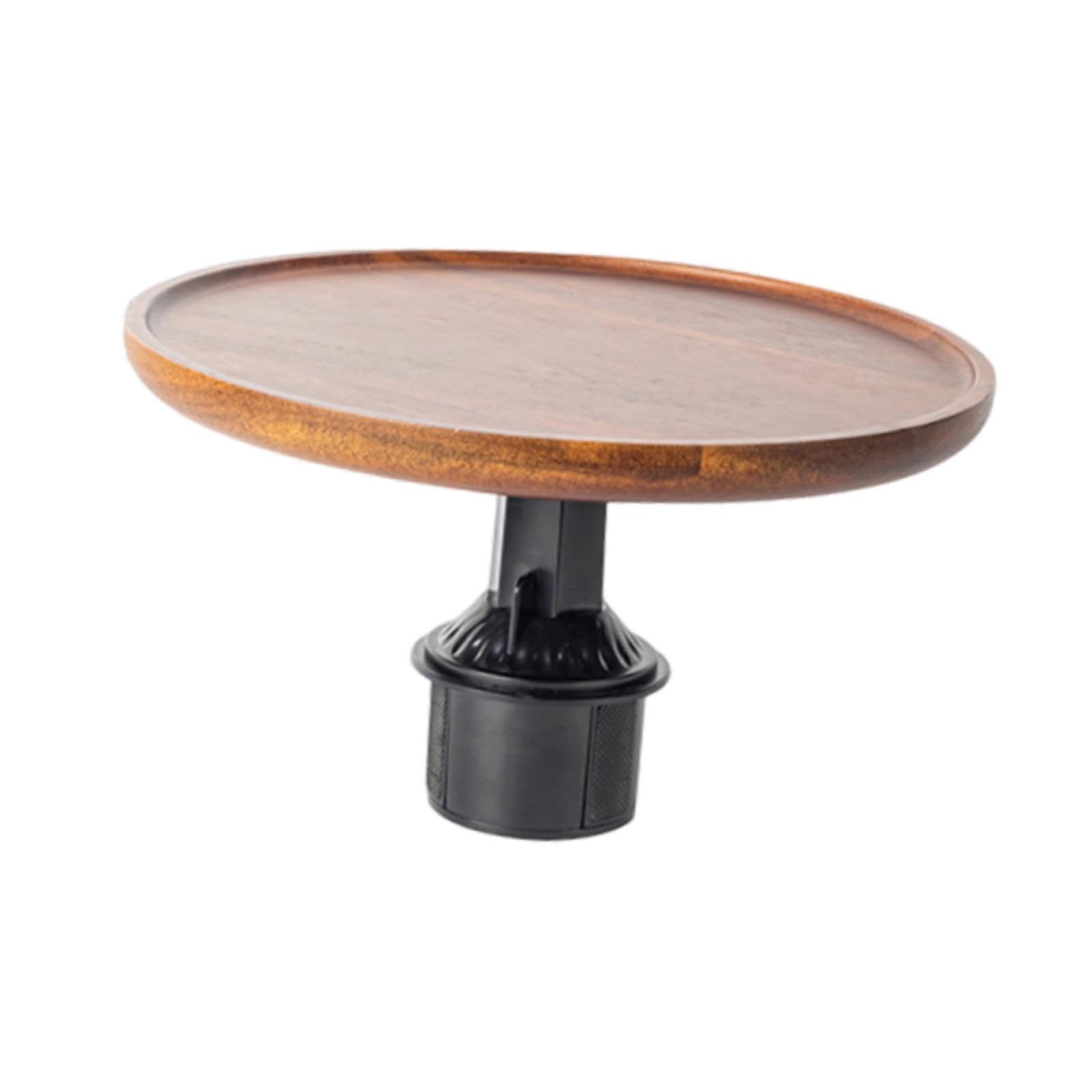 Qianly Mesa de Escritorio para Coche con Soporte para Portátil, Fácil de Montar para Viajes Por Carretera, de Madera, Giratoria 360°.