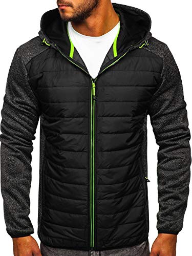 Preisvergleich Produktbild BOLF Herren Übergangsjacke Steppjacke Sportjacke Freizeitjacke Reißverschluss Street Style J.Style KS2155 Schwarz M [4D4]