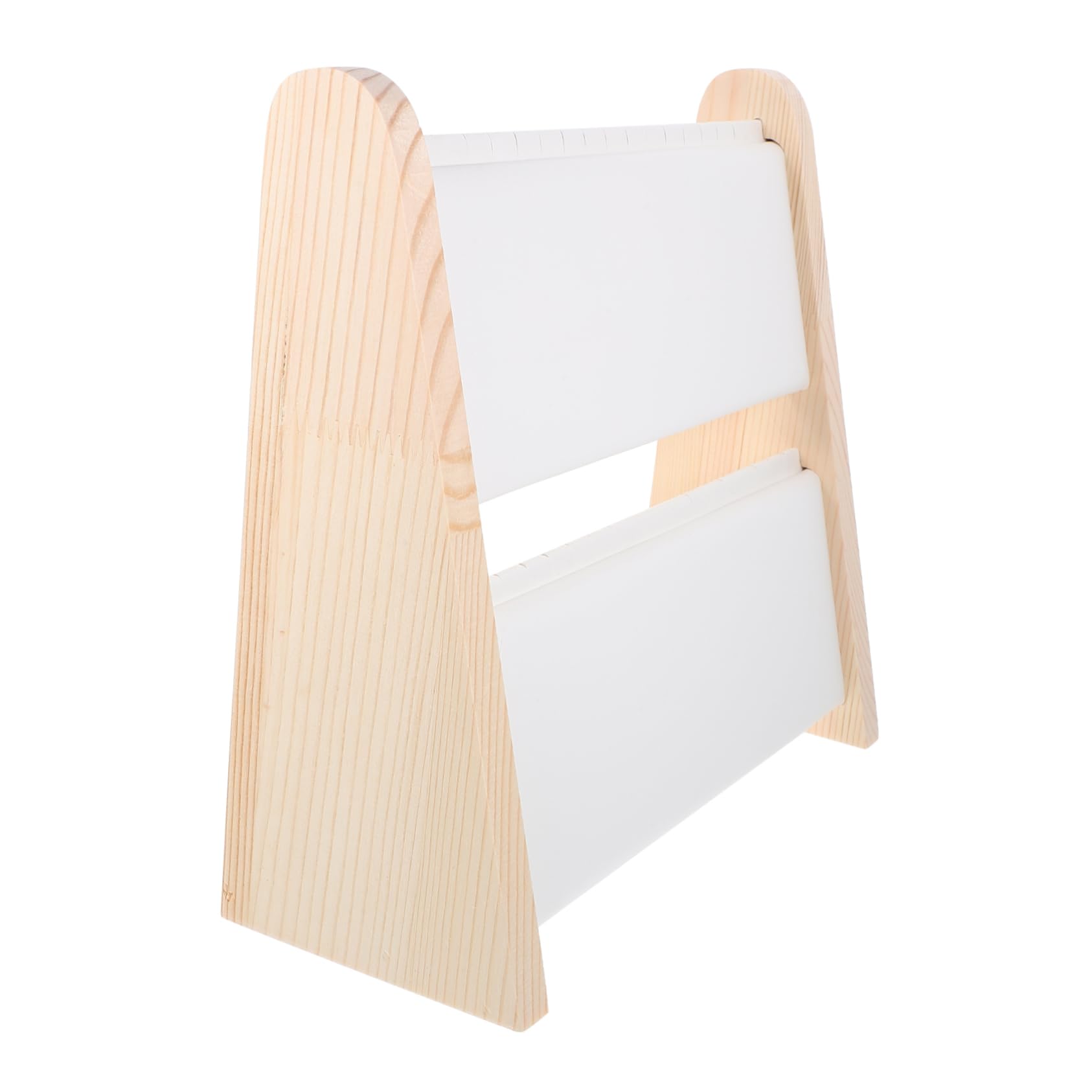 Espositore per Collane in Legno Bianco a Doppio Livello, Portacollane da Esposizione per Gioielli, Finitura Liscia senza Sbavature per Negozi