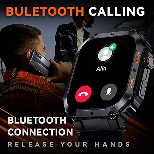 Glonhi Smart Watch For Men,1.96 Inches Hd Outdoor Tactical Sports Rugged Smartwatch,Smart Watch With Bluetooth Call,100+Sports Modes Fitness Tracker, Ip67 Waterproof Smart Watches For Iphone Android #TOP4