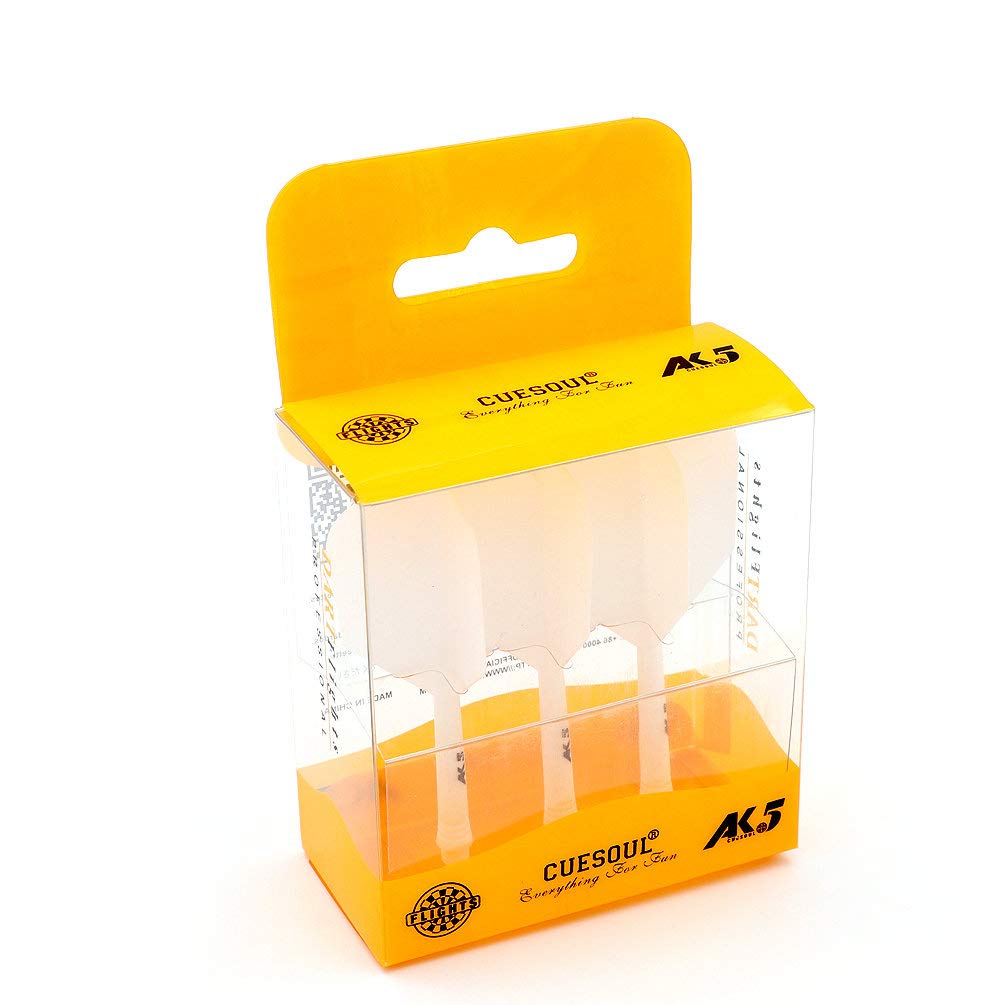 CUESOUL ROST Integrated Dart Shaft and Flights,big wing shape,Set of 3, All White-fcsak-58ys, 28mm-M