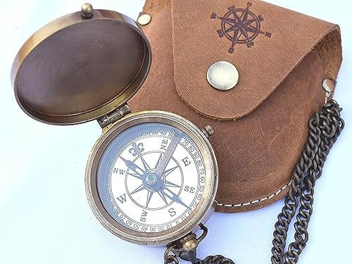 Brújula de Bolsillo de Latón, Brújula Grabable para Camping y Senderismo, Regalos para Bodas miniatura 1