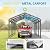 Wisteria Lane 12x20FT Metal Carport, Heavy Duty Carport Canopy with Reinforced Frame and Base for All-Weather, Outdoor Garage Car Port for Boats, Tractors, Pickup Trucks or Party, Dark Gray