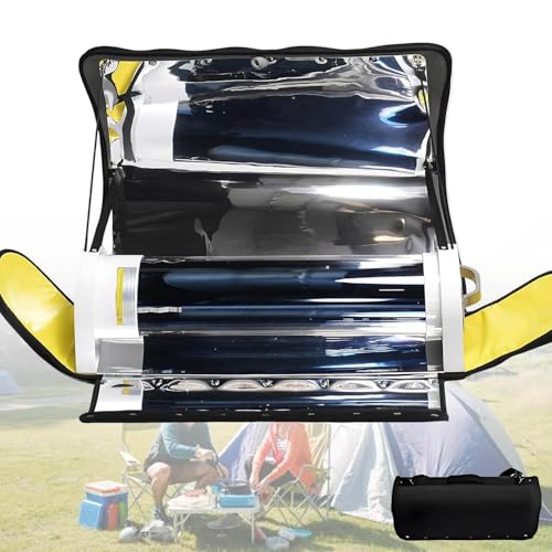Horno solar portátil para barbacoa, estufa solar de 4,5 L con termómetro, estufa plegable para acampar al aire libre, mochileros, senderismo, fiestas