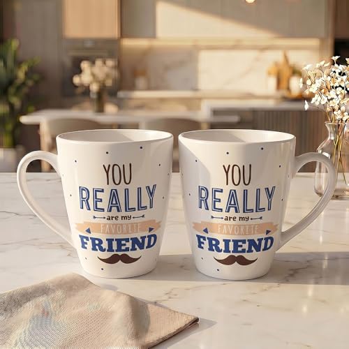 Image of U.P.C. U.P.C.Milk Mug Set of 2 | Ceramic & Bone China Coffee Milk Cups | Designer Printed Tea Coffee Mug Set | Large Capacity Milk Mugs | Microwave Safe Cup Set | Kitchen Drinkware Gift Set