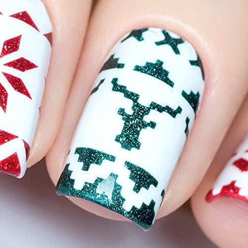 Whats Up Nails - Knit Your Own Sweater Vinyl Stencils for Christmas Nail Art Design (1 Sheet, 84 Strips)
