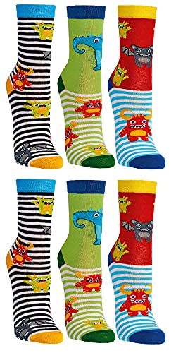C&C KIDS Kinder Socken,6 Pack,31-34,Lustige Tiere/Jungen