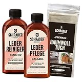 SCHRADER Lederpflege Set - Reiniger, Balsam und Poliertuch - farbneutral...
