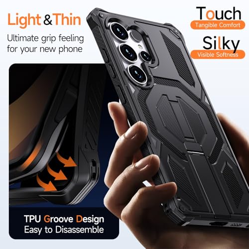 Coque Samsung S25 FE orange magnétique avec support silicone rigide - 5