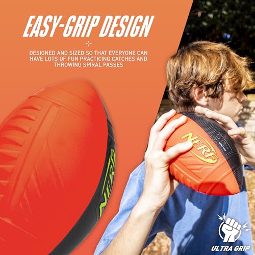 image for NERF Kids Foam Football - Pro Grip Youth Soft Foam Ball - Indoor + Out