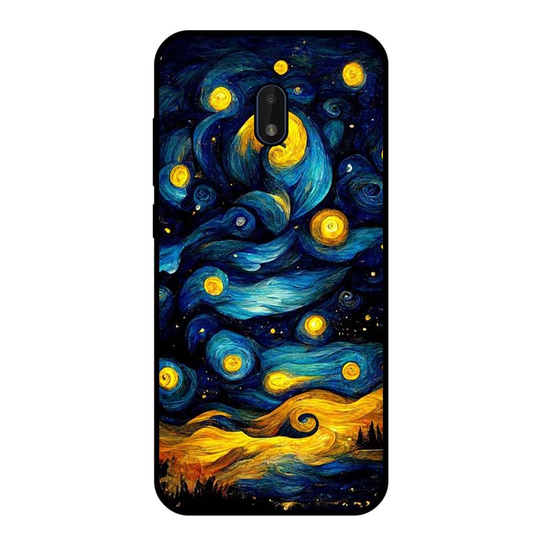 KARTXITAI Funda Case Compatible con Nokia C1 Plus,Protectora de Cuerpo Completo con Tacto Suave y Sedoso,Carcasa de Silicona Cover,Gel Flexible,Regalo Original - Cielo Estrellado