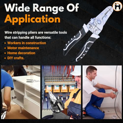 Image of Homdum All in 1 Multifunction Stainless Steel Wire Stripper /Wire Crimping Tool, Wire Cutter, Wire Crimper, Cable Stripper, Wiring Tools and Multi-Function Hand Tool