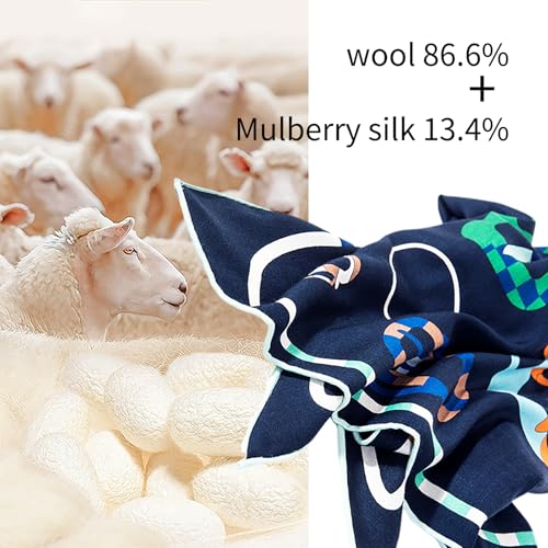 Women's Wool Blend Silk Triangular Scarf 74"x49.2", Two-Sided Artisictic Design Scarves For Women Dreessy4