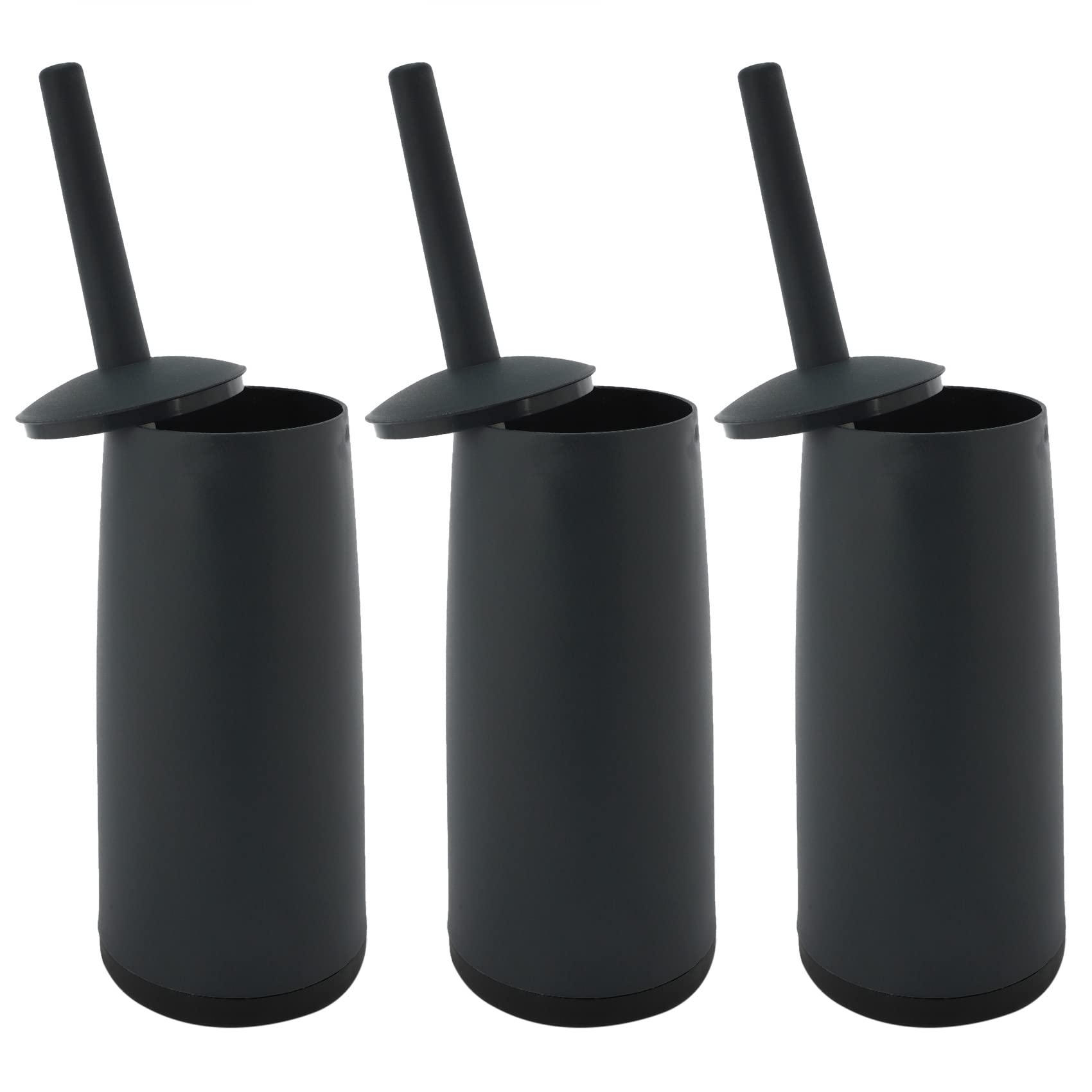 Hndhbfgrt 3X Toilet Brushes and Holders Toilet Bowl Brush with Holder Dark Gray for Bathrooms Modern Design Toilet Brush with Lid