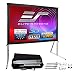 Elite Screens Yard Master 2, 135 inch Outdoor Projector Screen with Stand 4:3, 8K 4K Ultra HD 3D Fast Folding Portable Movie Theater Cinema 135" Indoor Foldable Easy Snap Projection Screen, OMS135V2