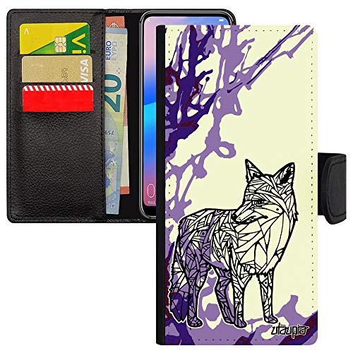 Coque Rabat Samsung S21 Renard Animal Tribal Violet Housse Galaxy SM-G991B/DS