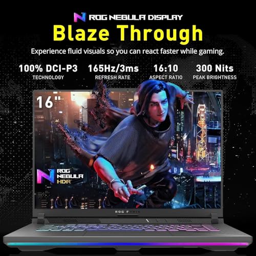 Image of ASUS ROG Strix G16 G614 AI Gaming Laptop 16.0 inch 165Hz IPS WUXGA Display | AMD Ryzen 9 8940HX, GeForce RTX 5070 Ti 12GB, 32GB DDR5, 1TB SSD, RGB KB, Win 11 Pro, w /DKZ USB Hub - G614PR-G16.R95070TI