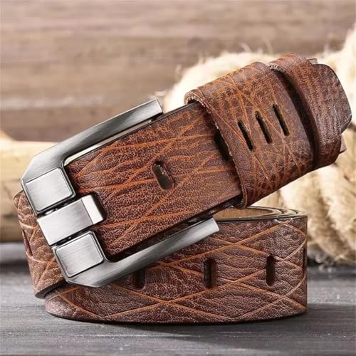 Men’S 3.8Cm Genuine Leather Belt Luxury Vintage Metal Pin Buckle Solid Casual Jeans Designer Strap4