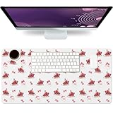 Christmas Sleigh Desk Mat PU Leather Christmas Tree Mouse Pad Large Waterproof Gaming Pad Father Christmas Non-Slip Keyboard Writing Pad for Gamer Office&Home