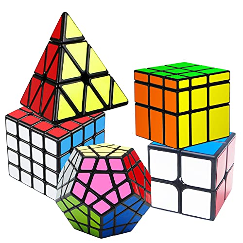 Coolzon Speed Magic Cube Ensemble, 5 Pack Cube Magique 2x2 4x4 Fenghuolun Pyramide Pyraminx...