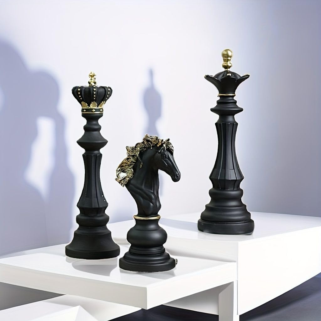 Amazon.co.jp: [Rebirth] 大きいチェスの置物 馬の置物 ブラック