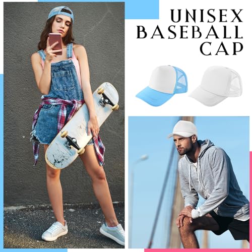 Image of 40 Pack Sublimation Blank Trucker Hat Bulk Wholesale Mesh Baseball Cap for Women Men DIY Hat Bar Party
