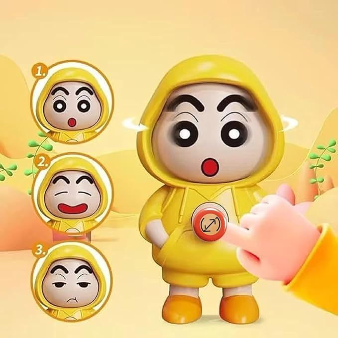 Image of Face Changing Keychain, 3D Cartoon Character Toy with 3 Expressions, Yellow ABS Action Figure Key Holder for Bags, Cars & Gifts