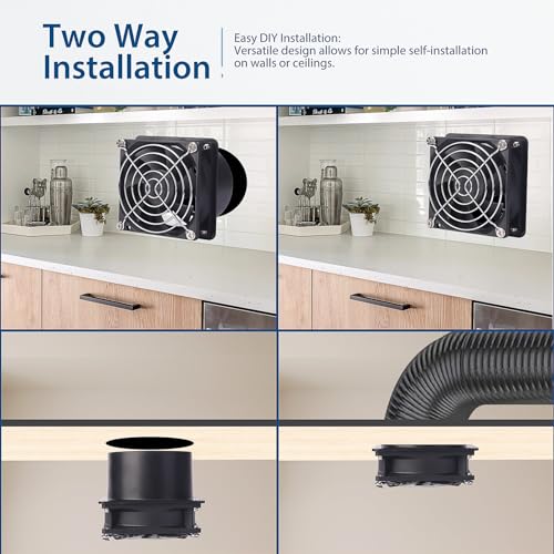 Ventilador axial de extracción pequeño, ventilador de 80 mm y 12 V CC con enchufe CA, cojinetes de bolas dobles, kit para extracción de humos y humo para soldadura DIY y recinto de impresora 3D miniatura 5