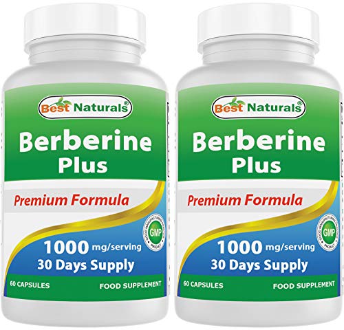2 Pack - Best Naturals Berberine Plus 1000mg/Serving 60 Capsules Supports Healthy Glucose Metabolism (Non-GMO) (Total 120 Capsules)